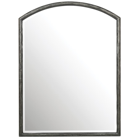 Arched Vertical Beveled-Glass Mirror