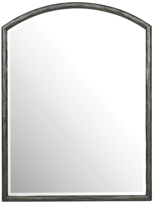 Transitional Arched Vertical Beveled-Glass Mirror