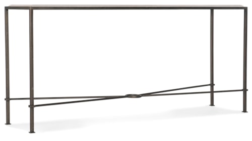 Transitional Metal Console Table with Marble Top