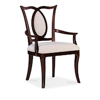 Transitional Dining Arm Chair with Upholstered Seat