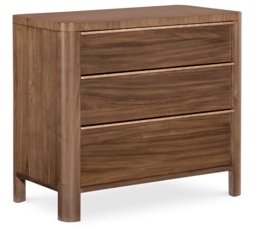 Transitional 3-Drawer Nightstand with Charging Station