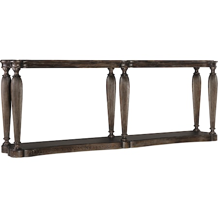Traditional Narrow Wood  Console Table