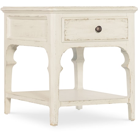 Traditional 1-Drawer End Table with Lower Shelf