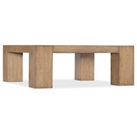 Contemporary Minimalist Square Wood Cocktail Table