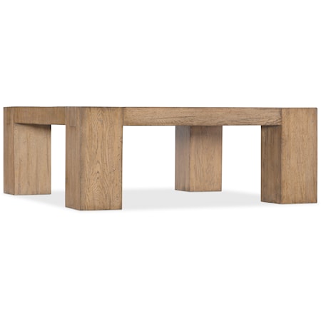 Contemporary Minimalist Square Wood Cocktail Table