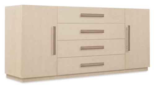 Contemporary 4-Drawer Dining Buffet with Silverware Tray