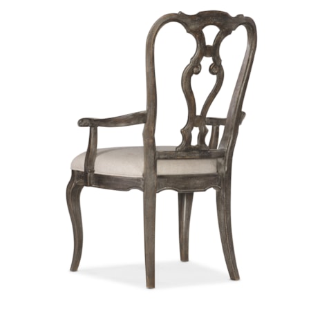 Wood Back Arm Chair