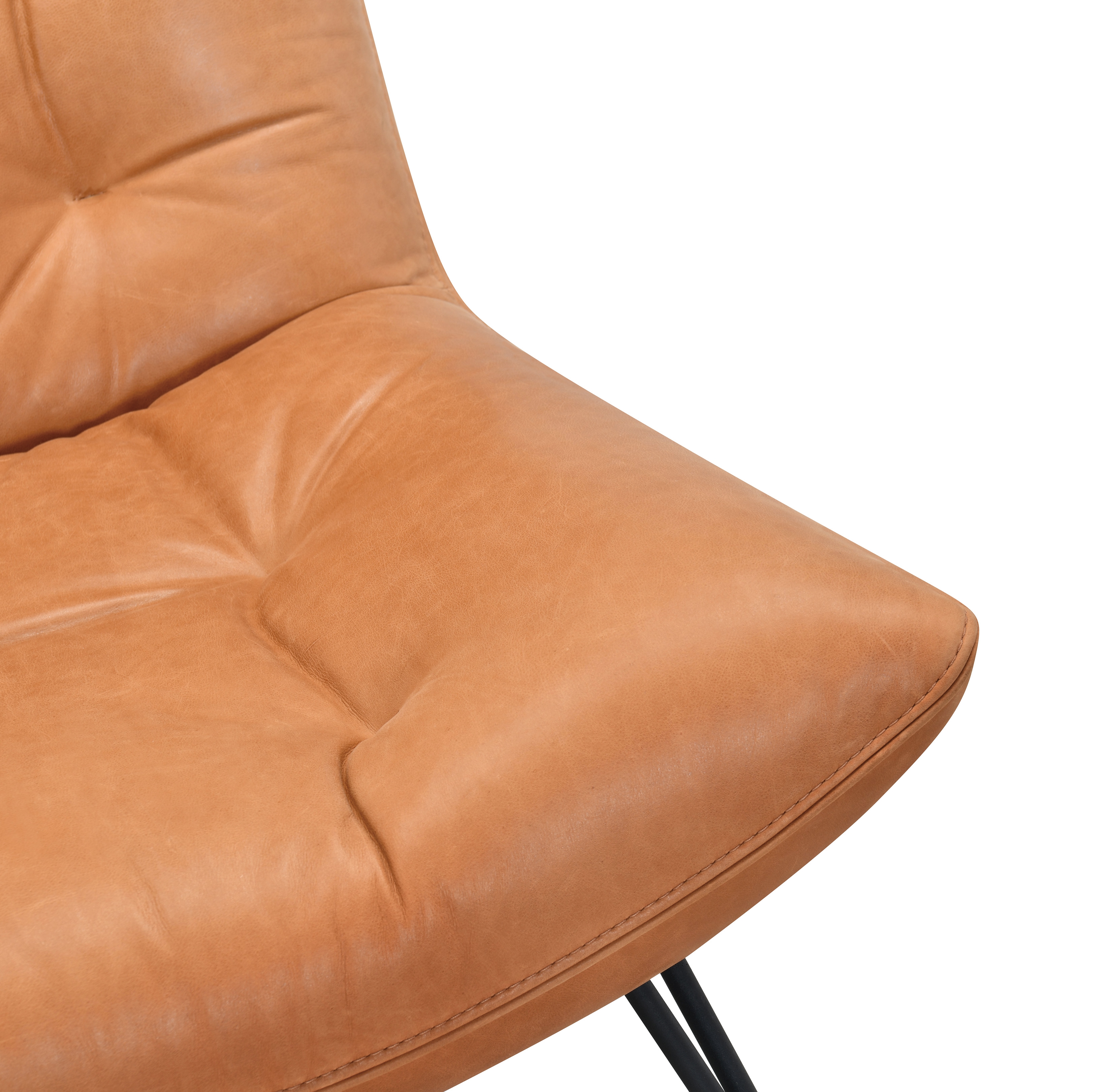 Leather Armless Accent Chair