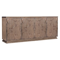 Contemporary 4-Door Credenza with Wire Management Cutouts