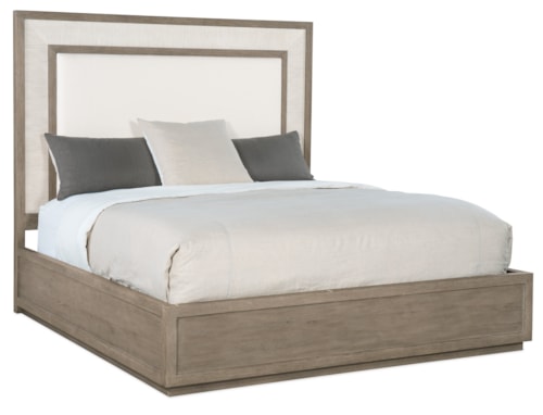 Casual Queen Upholstered Panel Bed