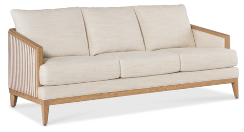 Transitional Stationary Sofa with Wood Frame