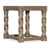 Contemporary Rectangular End Table with Twisted Legs