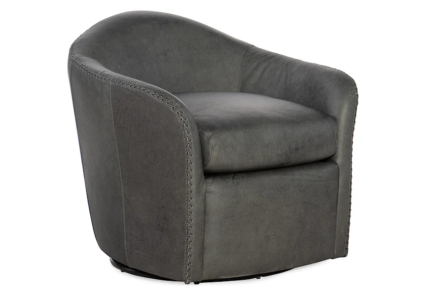 Club Chairs Roper Swivel Club Chair by Hooker Furniture at Zak's Home