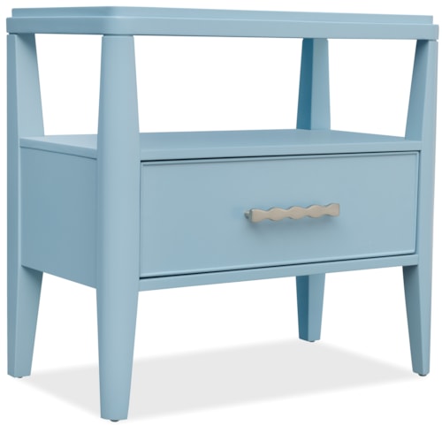 Mid-Century Modern Single-Drawer Nightstand with Open Shelf