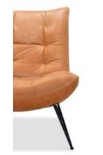 Hooker Furniture Kayne Modern Casual Leather Armless Accent Chair with Spindle Legs