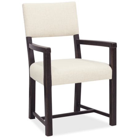 Open-Back Upholstered Dining Arm Chair