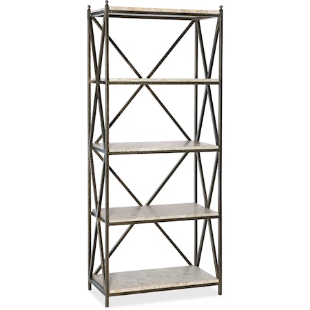 Metal-Stone Etagere