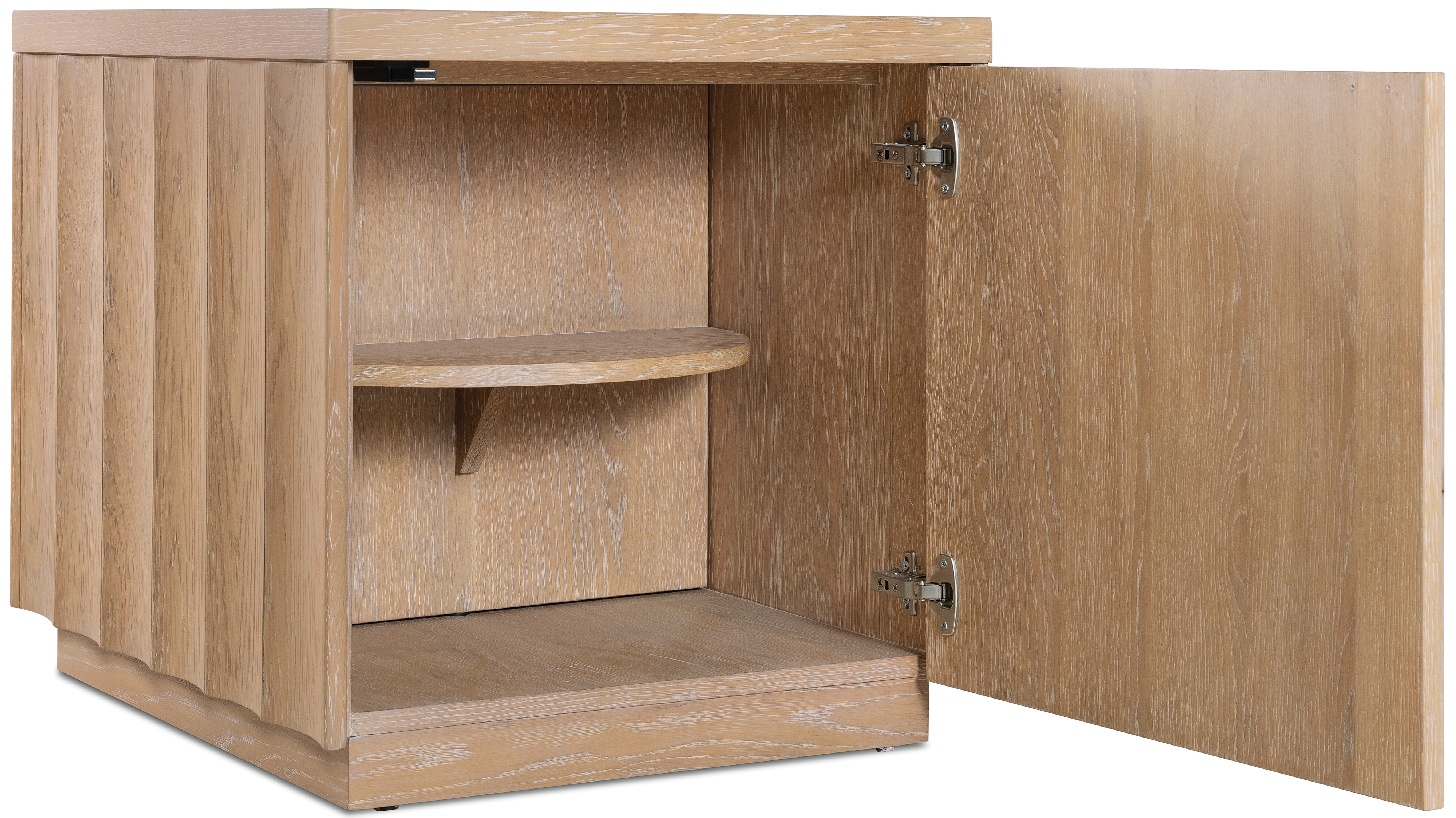 Hooker Furniture Commerce and Market Single-Door Scalloped Oak End Table