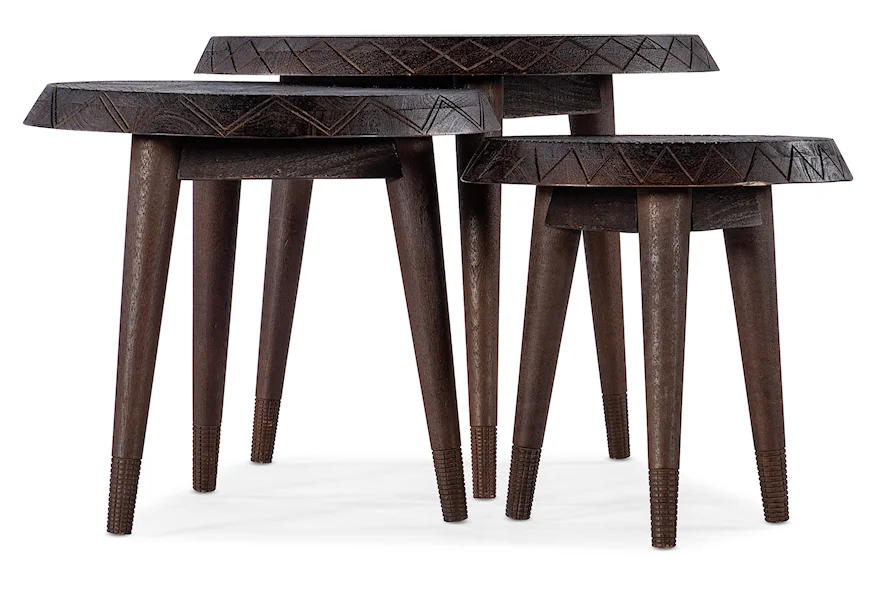 Commerce and Market Round Wood Top Nesting Tables by Hooker Furniture at Zak's Home