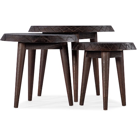 Casual Round Wood Top Nesting Tables