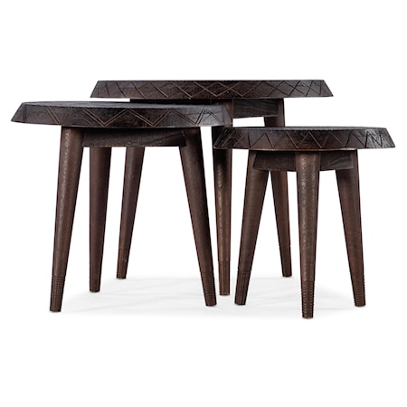 Round Wood Top Nesting Tables