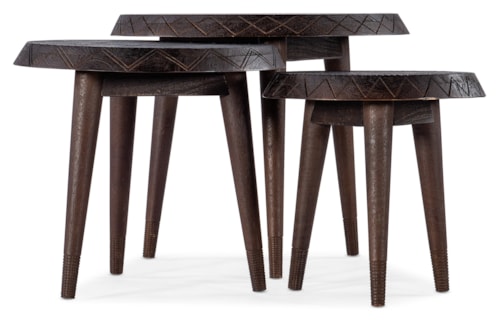 Casual Round Wood Top Nesting Tables