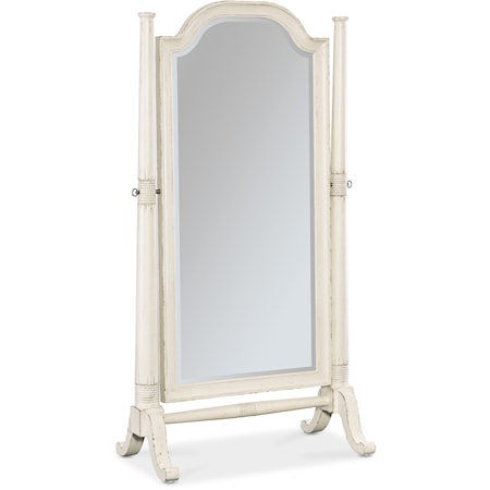 Traditional Floor Mirror with Beveled Glass