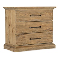 Casual 3-Drawer Nightstand with Outlets
