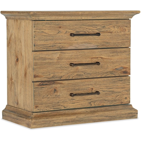 3-Drawer Nightstand with Outlets