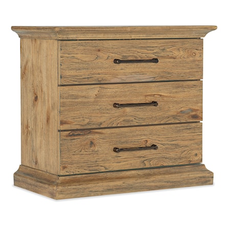 3-Drawer Nightstand with Outlets