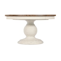 Traditional Round Pedestal Dining Table with 22" Extension Leaf