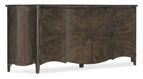 Traditional 4-Door TV Stand with Power Outlets