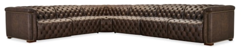 Traditional 6-Piece Power Reclining Sectional Sofa with Four Power Recliners