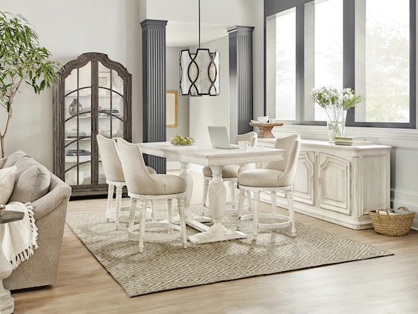 Counter Height Dining Set with Credenza