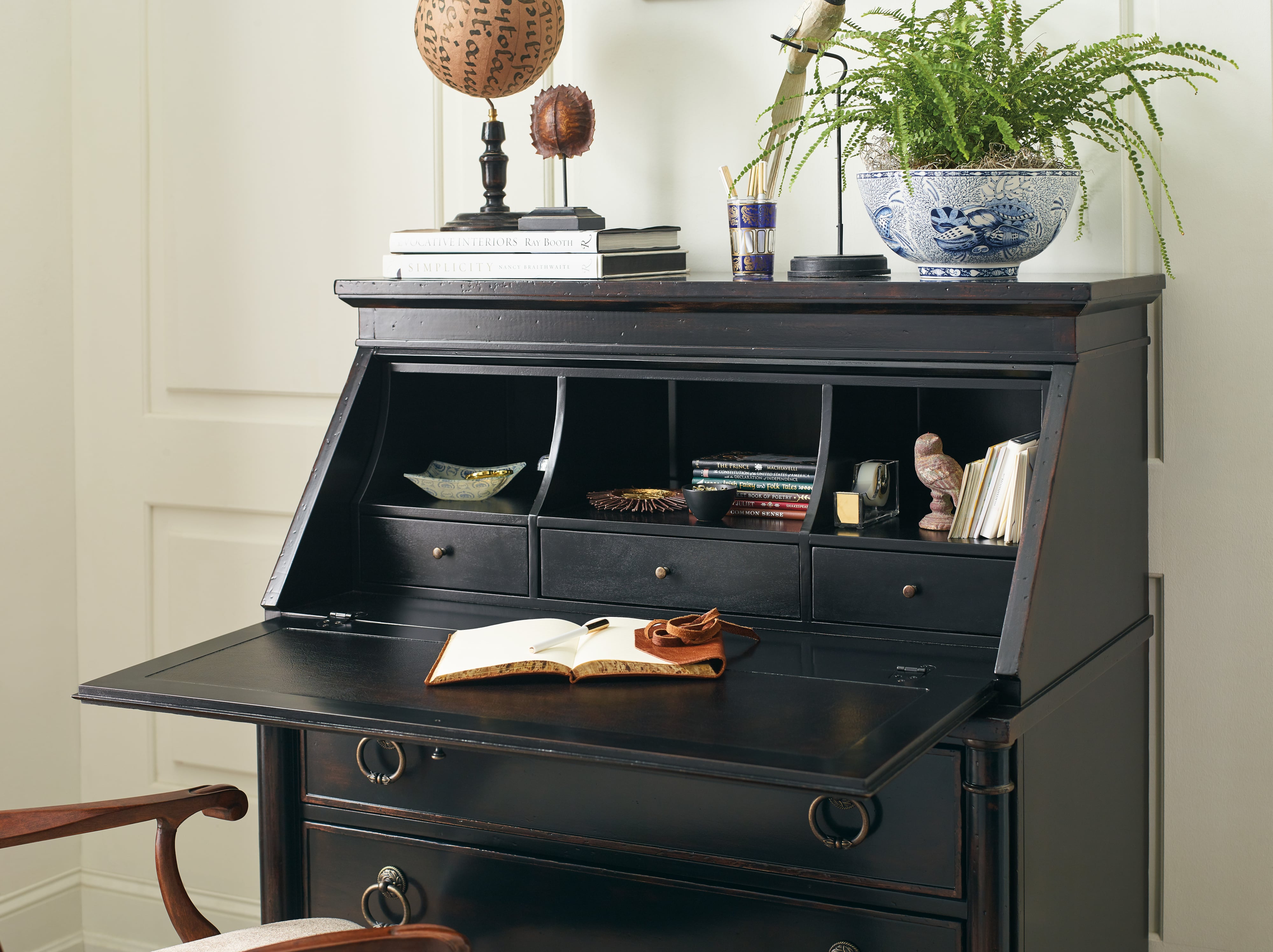 Small black deals secretary desk