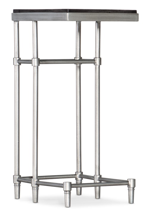 Transitional Wood and Metal Chairside Table