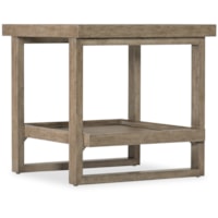 Contemporary Square End Table with Tempered Glass Insert Top