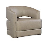 Transitional Swivel Chair with Sloped Armrests