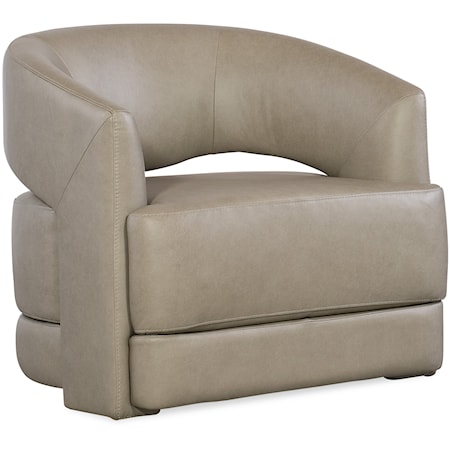 Transitional Swivel Chair with Sloped Armrests