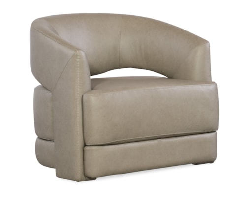 Transitional Swivel Chair with Sloped Armrests