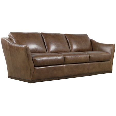 Leather Flared-Arm Sofa