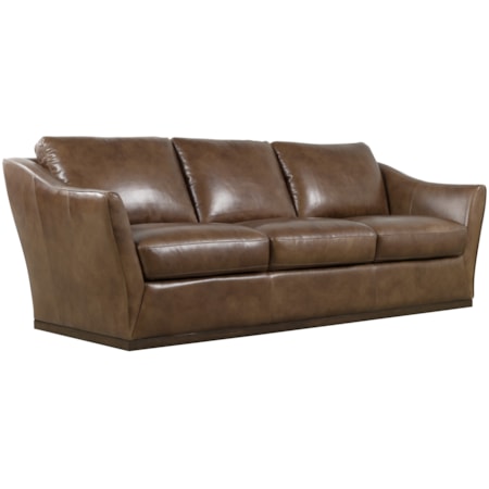Leather Flared-Arm Sofa