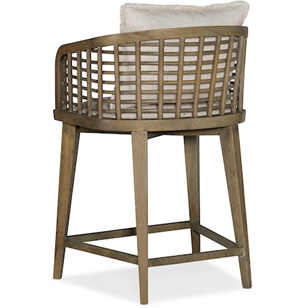 Barrel Back Counter Stool with Loose Back Pillow