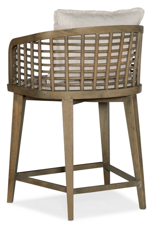 Barrel Back Counter Stool with Loose Back Pillow