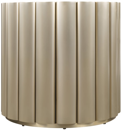 Contemporary Round End Table with Mirrored Top