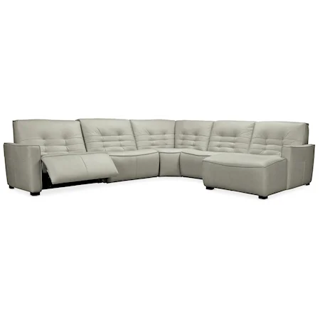 Contemporary 5-Piece Power Reclining Sectional Sofa with RAF Chaise