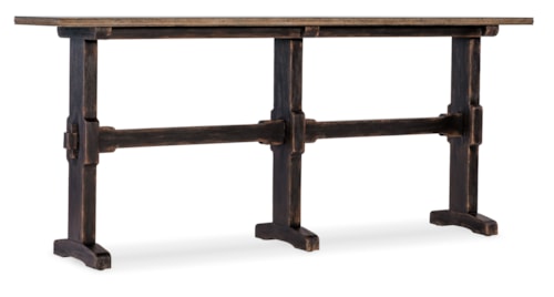 Traditional Rectangular Trestle Console Table