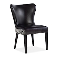 Traditional Accent Chair with Hair on Hide Leather