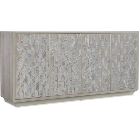 Contemporary 4-Door Credenza with Wire Management Cutouts