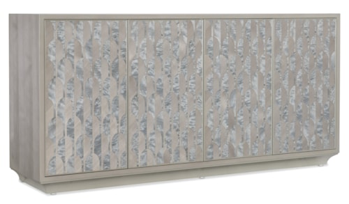 Contemporary 4-Door Credenza with Wire Management Cutouts